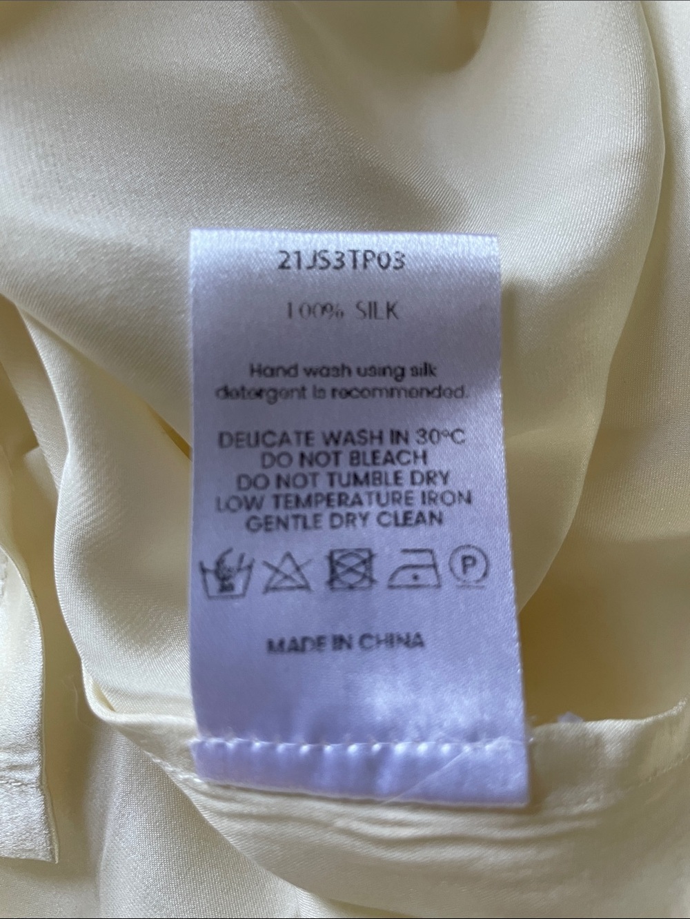 SILK MAISON Ivory MULLBERRY Silk Long Button Down Quiet Luxury Shirt Blouse Lg - Picture 12 of 14